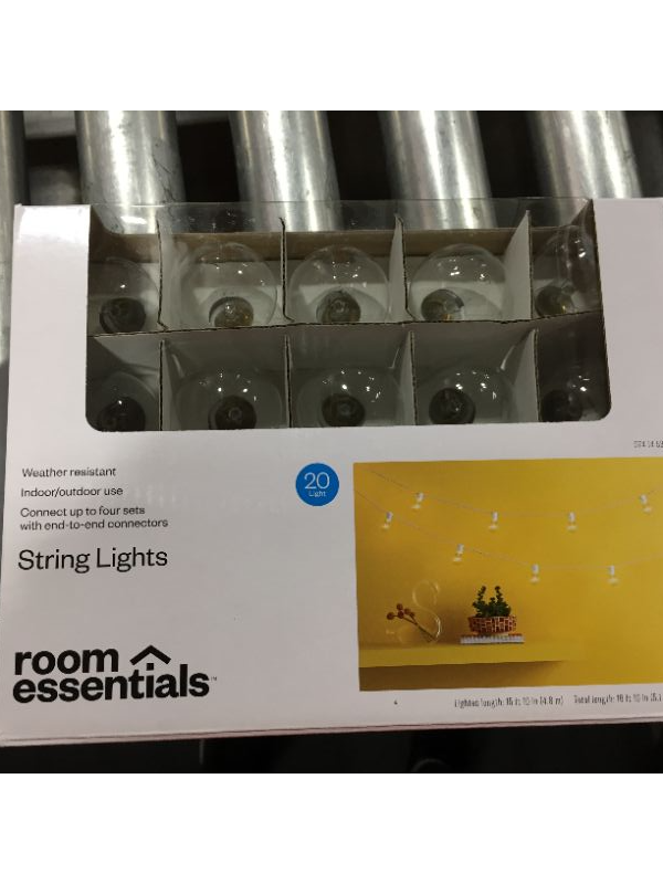 Photo 2 of 20ct Incandescent Outdoor String Lights G40 Clear Bulbs - Room Essentials™

