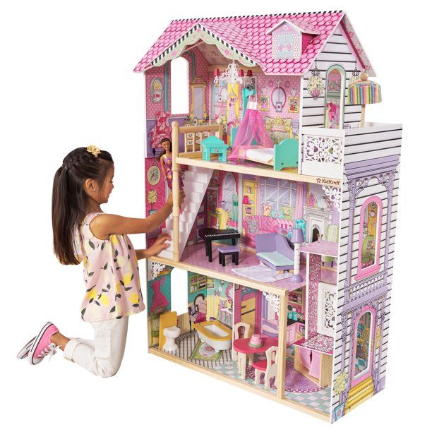 Photo 1 of KidKraft Annabelle Wooden Dollhouse with Elevator, Balcony and 17 Accessories
