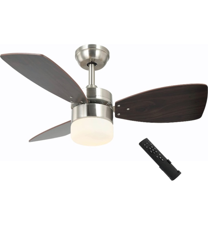 Photo 1 of 36" Ceiling Fans with Lights Remote Control for Small kitchen Dining Room, Brush nickel DC Motor 6-Speeds Ceiling Fan Light with Dual-finish blades.