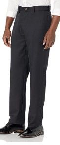 Photo 1 of Amazon Essentials Men's Classic-Fit Expandable-Waist Flat-Front Dress Pant 26X26
