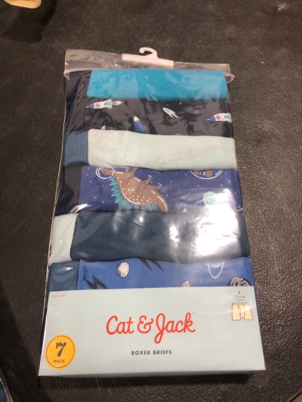 Photo 1 of Large 12/14 Boy Space/Solids 7 Pack Boxer Briefs 
