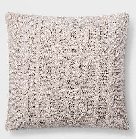 Photo 1 of 2 of the Oversized Cable Knit Chenille Throw Pillow - Threshold™

