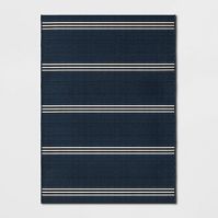 Photo 1 of 5' X 7' Stripe Outdoor Rug Navy - Threshold™
