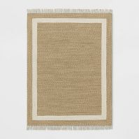 Photo 1 of 5' X 7'' Braided Outdoor Rug with Fringe Neutral/Ivory - Threshold™ Designed with Studio McGee
