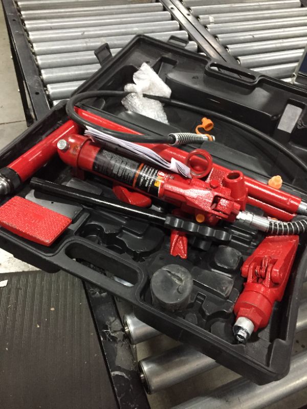 Photo 2 of BIG RED T70401S Torin Portable Hydraulic Ram: Auto Body Frame Repair Kit with Blow Mold Carrying Storage Case, 4 Ton (8,000 lb) Capacity, Red
