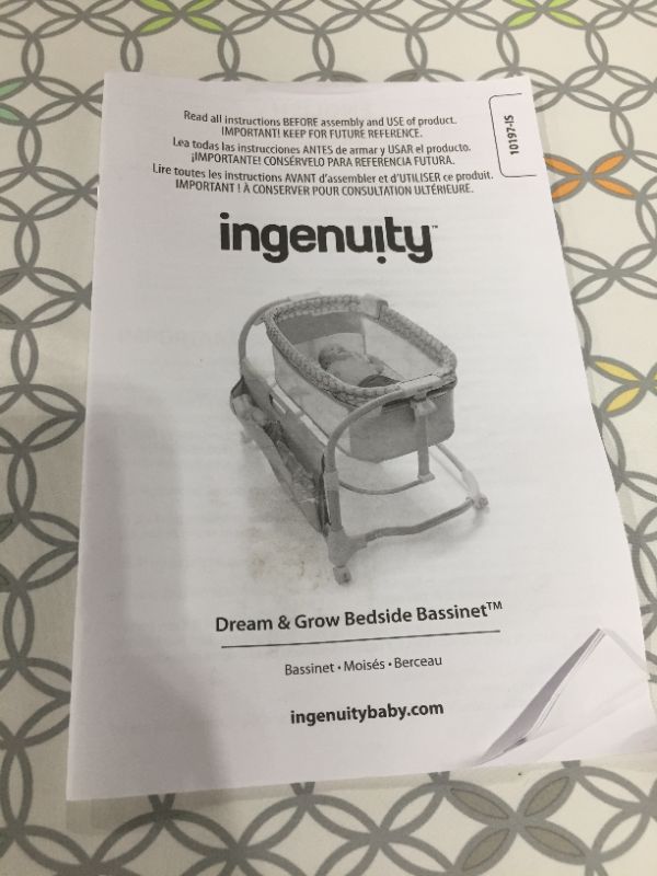 Photo 2 of Ingenuity Dream & Grow Bedside Baby Bassinet Adjustable Height Crib - Dalton - 207.52oz
