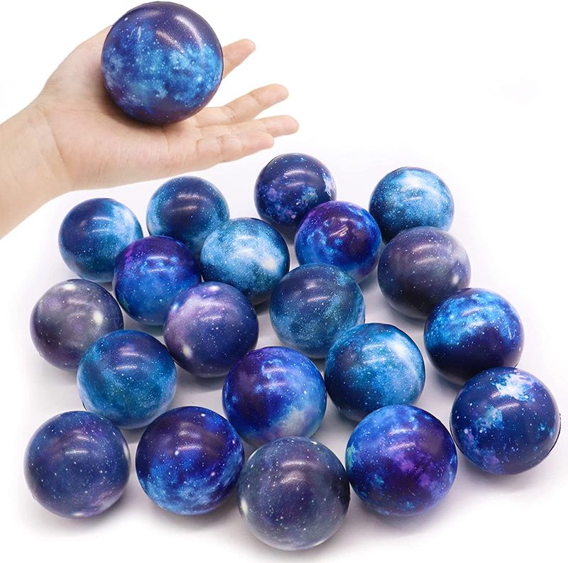 Photo 1 of 20 Pack Galaxy Stress Balls,2.5 inches Space Theme Foam Squeeze Balls,Stress Relief Balls for Finger Exercise,Great Toys for Party Favors
