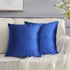Photo 1 of 18x18 velvet blue pillow shams, PACK OF TWO 