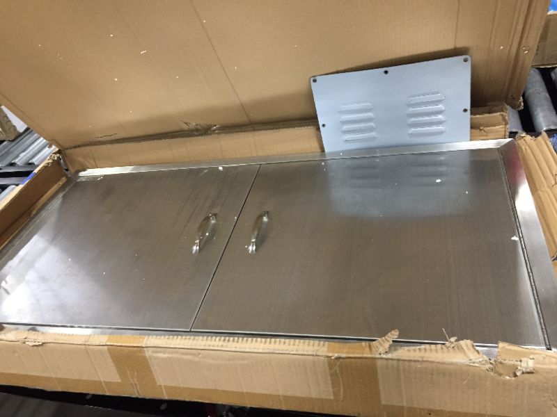 Photo 1 of 42 x 21 inch metal double door drawer with two ventilation vents 