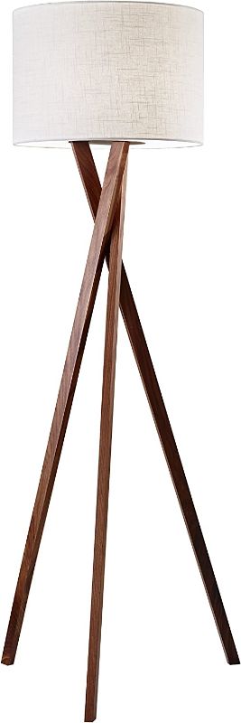 Photo 1 of Adesso 3227-15 Brooklyn Floor Lamp, 63 in, 150 W Incandescent/equiv. CFL, Walnut Wood, 1 Floor Lamp
