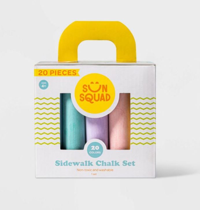 Photo 2 of [2 Pack] Washable Sidewalk Chalk 20pc - Target- Sun Squad™