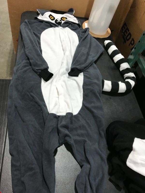 Photo 4 of [Size Medium] Adult Onesie Pack of 3- Lemur, Panda, and Cow