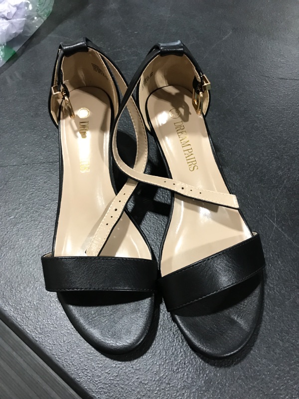 Photo 2 of DREAM PAIRS Women's Ingrid Ankle Strap Low Wedge Sandal, Size 6.5