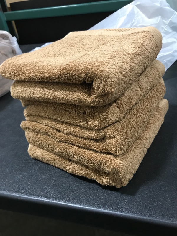 Photo 2 of 4 pcs Organic Hand Towel - Casaluna Set of 4™, Warm Brown.

