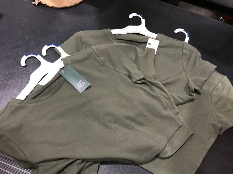 Photo 3 of 4 Pack! Women's Short Sleeve Cropped T-Shirt,  Olive Green  - Wild Fable™, Size Large
