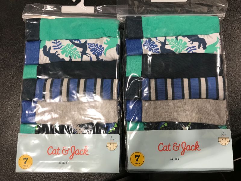 Photo 3 of Boys' 7pk Dinosaur Briefs - Cat & Jack 2 Packs! ™ Size Large (12/14)
