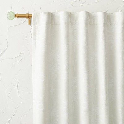 Photo 1 of 1pc Blackout Palm Frond Chenille Jacquard Window Curtain Panel - Opalhouse™ designed with Jungalow™

