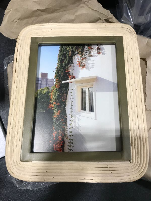 Photo 2 of 8" x 10" Rattan/Glass Photo Frame Beige - Opalhouse™ designed with Jungalow, Set of 2™

