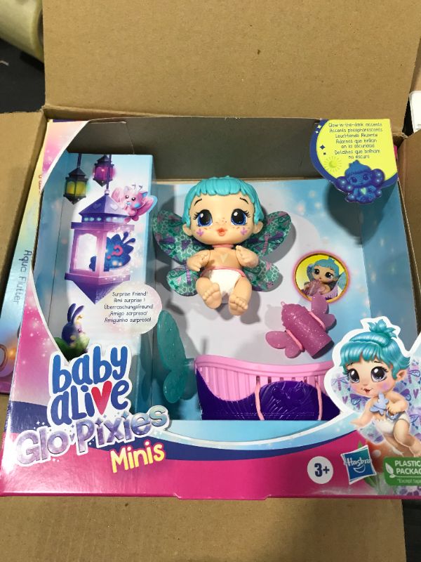 Photo 3 of Baby Alive GloPixies Aqua Flutter Minis Baby Doll, 2 Pack!!

