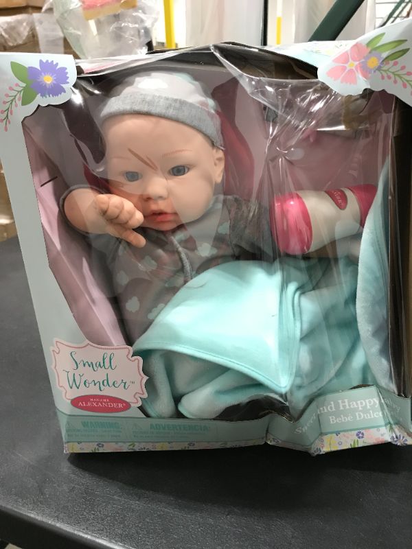 Photo 2 of Madame Alexander 18" Small Wonders Sweet & Happy Baby Bedtime Set- Boy

