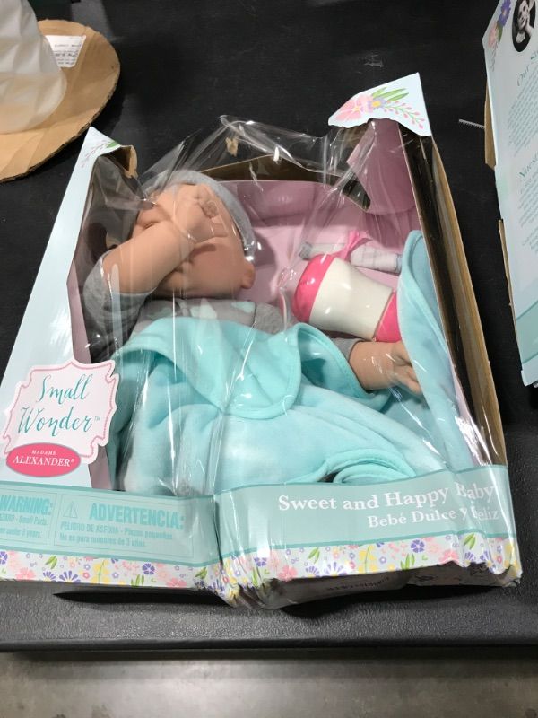 Photo 3 of Madame Alexander 18" Small Wonders Sweet & Happy Baby Bedtime Set- Boy

