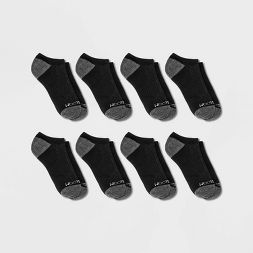 Photo 1 of 2 Packs of Fruit of the Loom Men's Breathable Performance No Show Socks 8pk - Black 10-13

