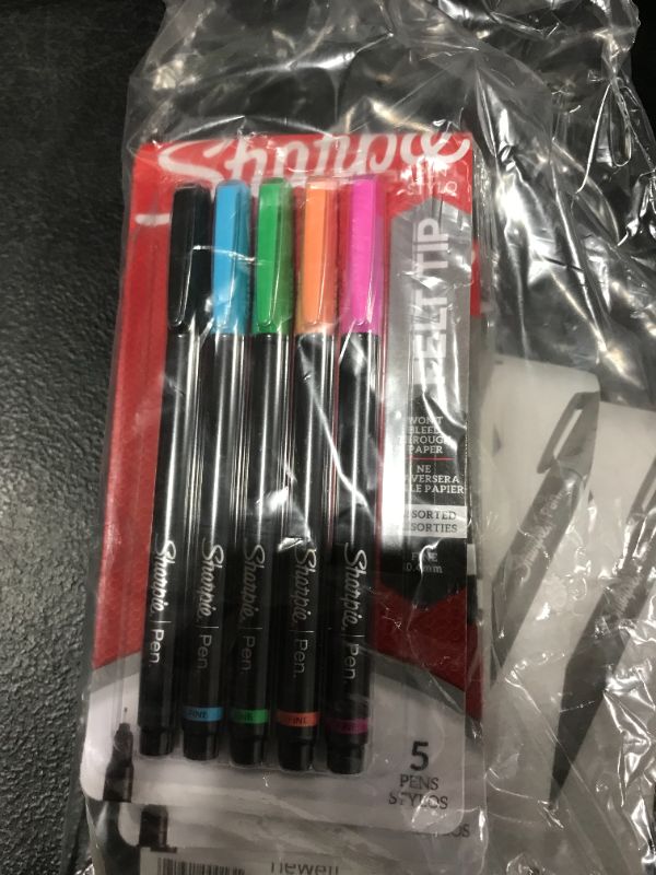 Photo 2 of  Sharpie 5pk Felt Marker Pens 0.4mm Fine Tip Multicolored **6 Pack of 5**
