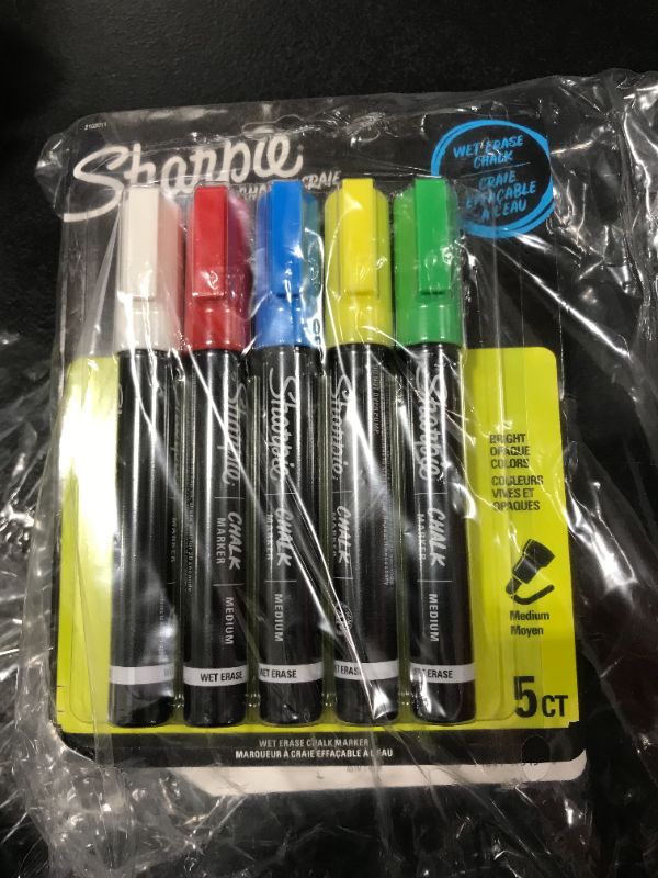 Photo 2 of Sharpie 5pk Wet Erase Chalk Markers Medium Point, **4 Packs of 5 **
