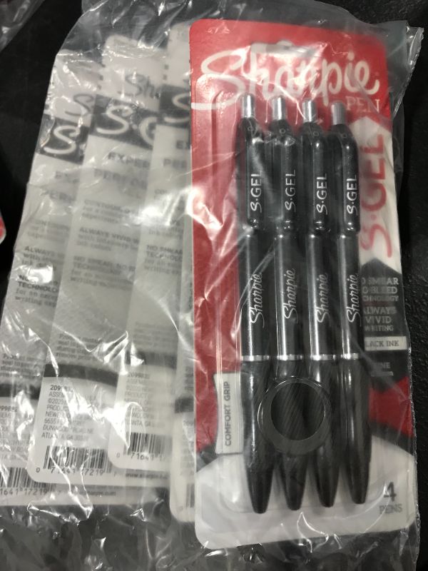 Photo 2 of Sharpie S-Gel 4pk Gel Pens 0.5mm Fine Tip Black, Bundle of 6!!! 
