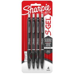 Photo 1 of Sharpie S-Gel 4pk Gel Pens 0.5mm Fine Tip Black, Bundle of 6!!! 
