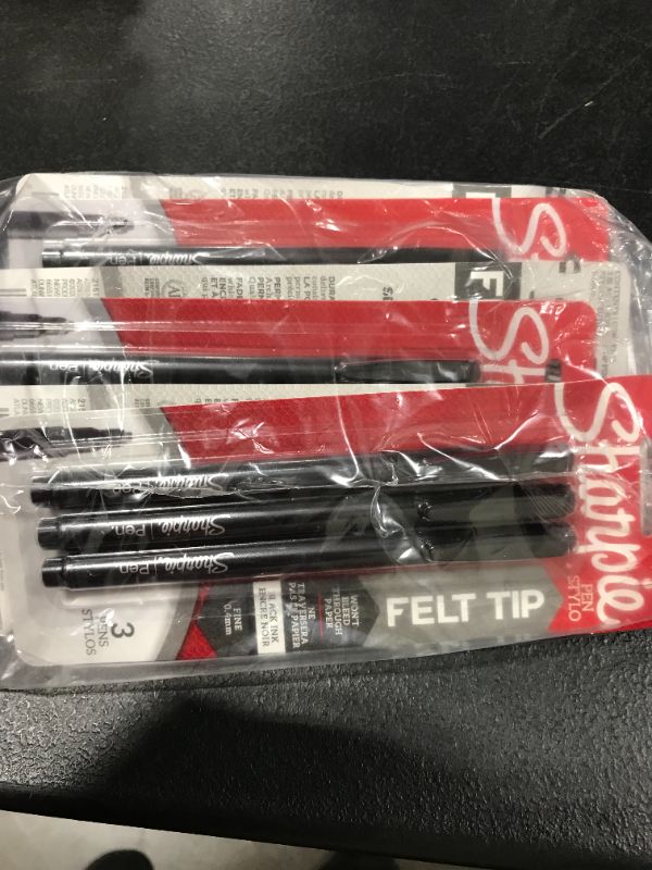 Photo 3 of Sharpie 3pk Felt Marker Pens 0.4mm Fine Tip Black, Bundle of 6, 18 total!!