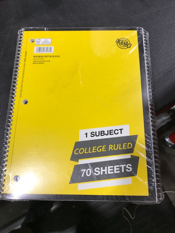 Photo 2 of 1 Subject College Ruled Notebook pack of 12, 70 Sheets ( Colors May Vary)