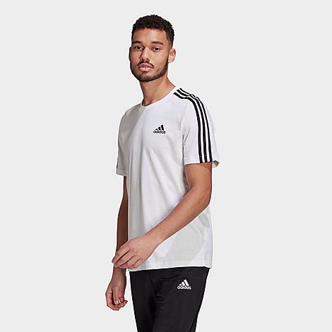 Photo 1 of Adidas Men's Essential 3-Stripes T-Shirt White, Large - Men's Athletic Performance Tops at Academy Sports
