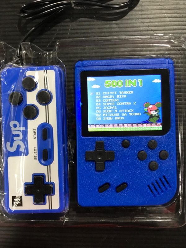 Photo 2 of Retro Handheld Game Console, Portable Mini Games Player Built-in 500 FC Games Support for Connecting TV & Two Players, 800mAh Rechargeable Battery, HD Color Screen, Blue
