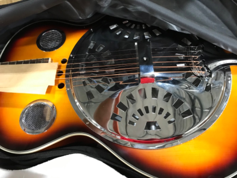 Photo 4 of Pyle 6-String Acoustic Resonator Guitar, Full Scale Resophonic, Accessory Kit Included
