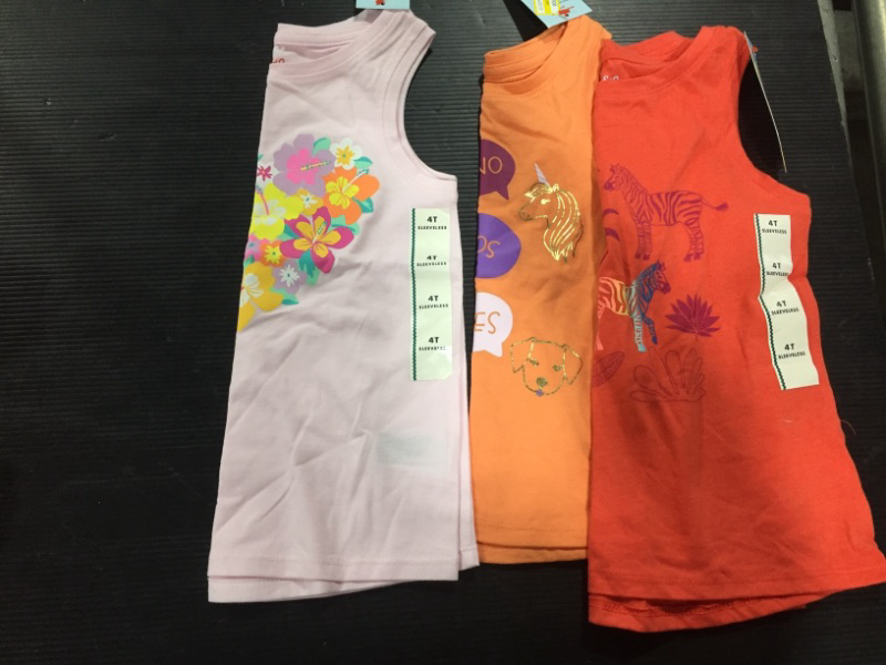 Photo 1 of 3 TODDLER GIRL TANK TOPS- LIGHT PINK AND RED SIZE 4T, ORANGE IS SIZE 2T