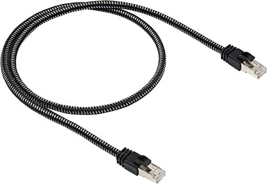 Photo 1 of Amazon Basics Braided RJ45 Cat-7 Gigabit Ethernet Patch Internet Cable - 3 Feet
