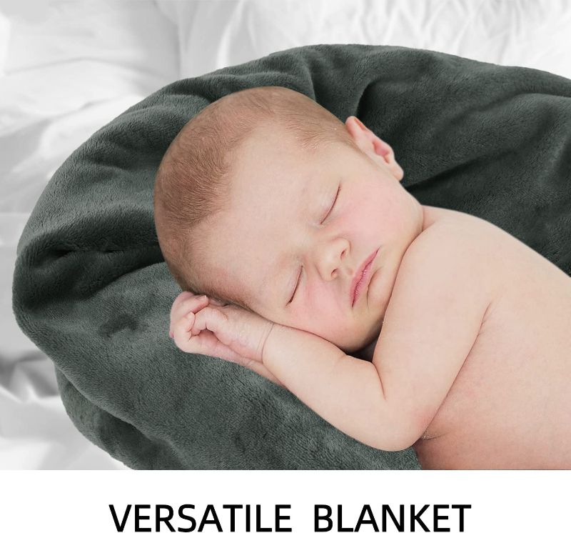 Photo 2 of Premium Soft Throw Blankets, Fuzzy Bed Throw Blanket Sherpa Cozy and Warm, Fur Throw Blanket for Women& Man (30x40, Drak Grey Blanket)
