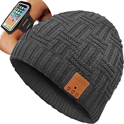 Photo 1 of Coucur Bluetooth 5.0 Beanie Hat for Men Women, Winter Knitted Beanie with Bluetooth Speaker, Wireless Beanie Bluetooth Headset, Musical Hat Bluetooth Headphones, Built-in Mic, Gifts for Family Friends
