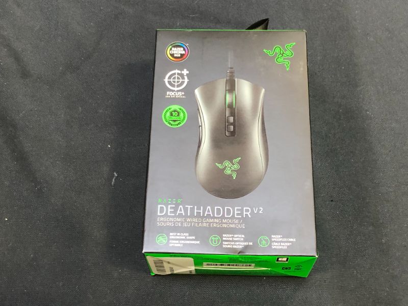 Photo 3 of Mouse Gamer Razer Deathadder V2 Chroma 8 botões 20000DPI, Preto - Windows, RZ.MO.DA.30.RT
