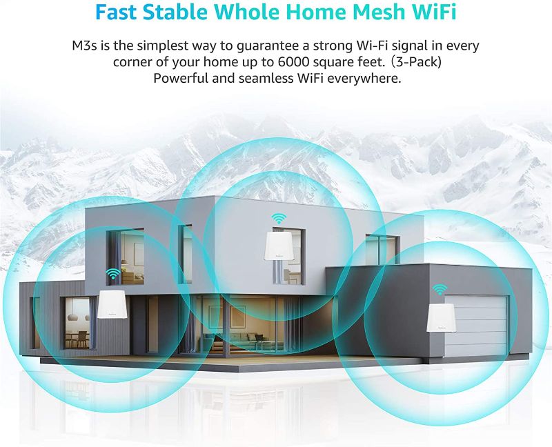 Photo 2 of Meshforce Mesh WiFi System M3s Suite - Up to 6,000 sq. ft. Whole Home Coverage - Gigabit WiFi Router Replacement - Mesh Router for Wireless Internet (3 Pack)
