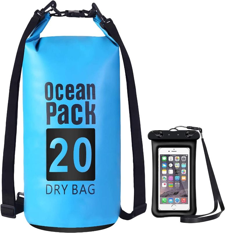 Photo 1 of YWSPECIAL4U Waterproof Dry Bag with Phone Case 5L/10L/15L/20L Storage Backpack for Outdoor Floating, Kayaking, Boating, Rafting, Swimming, Hiking, Camping, Fishing and Beach
