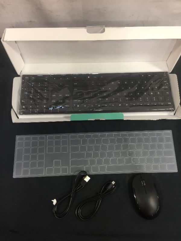 Photo 1 of Bluetooth Keyboard Mouse, Multi-Device Wireless Keyboard and Mouse Combo, Ultra Slim, Rechargeable, Dual-Mode(Bluetooth 4.0 + USB), Windows/Mac OS/Android (Black)
