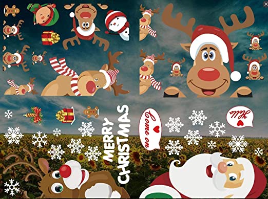 Photo 1 of CheChury Christmas Window Clings Snowflake Window Stickers Reindeer Santa Claus Window Stickers for Christmas Window Decoration (4 Sheets)
3 PACK AS SHOWN IN PHOTO!
