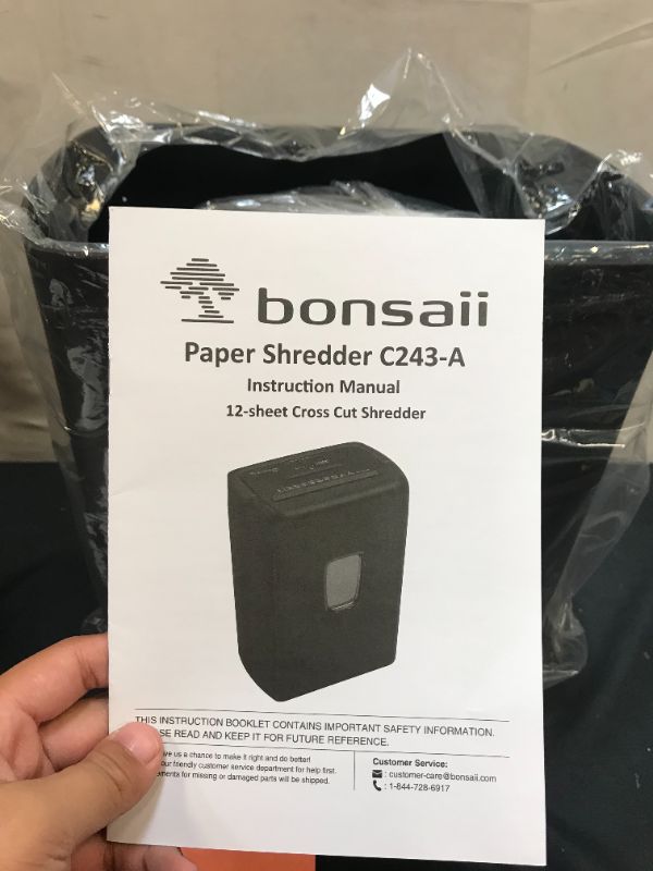 Photo 2 of bonsaii Paper Shredder, 12-Sheet Heavy Duty Paper Shredder for Home Office Use, CD/Credit Card Crosscut Shredder with Jam Proof System, Office Shredder with 5.5 Gals Bin & Transparent Window, (C243-A)
