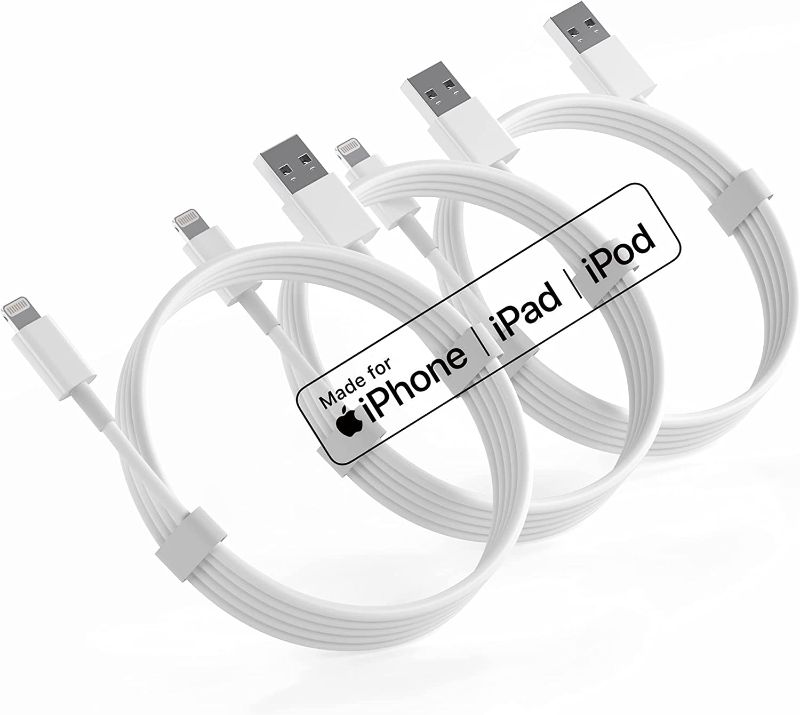 Photo 1 of HOURTT Apple iPhone Charger 10ft, MFI Certified Apple Original Lightning Cable 3 Pack, Lightning to USB Cables, Fast Apple Chargers for iPhone 11 Pro/11/XS MAX/XR/8/7/6s/6,iPad Pro/Air/Mini,iPod Touch
