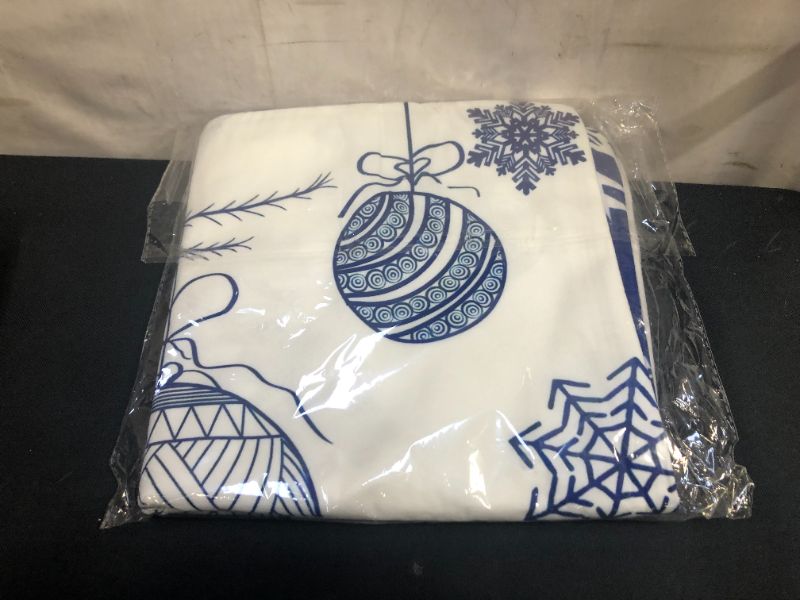 Photo 4 of NANAN Christmas Pillow Covers 18X18 Inch Navy Blue Christmas Pillow Cases Snowflake Merry Christmas Holiday Pillowcases Xmas Trees Elk Deer Decorative Cushion Covers for Party Sofa Couch Set of 4
