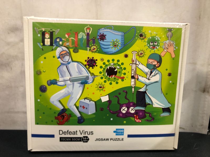 Photo 4 of 1000 Piece Puzzles for Adults, Premium Jigsaw Puzzle with 3-Layer Thick White Paper - Defeat Virus Puzzle
