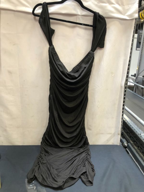 Photo 1 of Dolce & Gabbana Black Stretch Silk Ruched Sleeveless Dress  Size 4