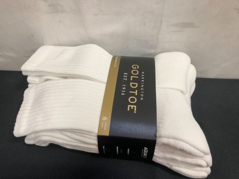 Photo 2 of Gold Toe Men's Harrington Crew Socks, Multipairs X-Large, White (6-pairs)
